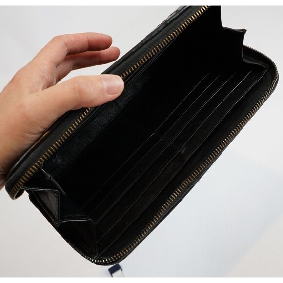 Bottega Veneta Continental Black Intrecciato Leather Zip Wallet 8.5in Oversized - Picture 4 of 11
